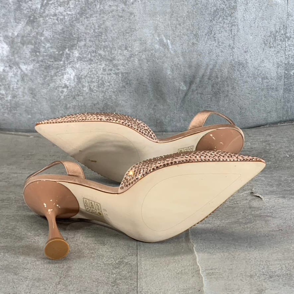 Jeffrey Campbell Women's Blush Zivote Rhinestone Pointed-Toe Slingback Pumps SZ7 - Picture 8 of 9